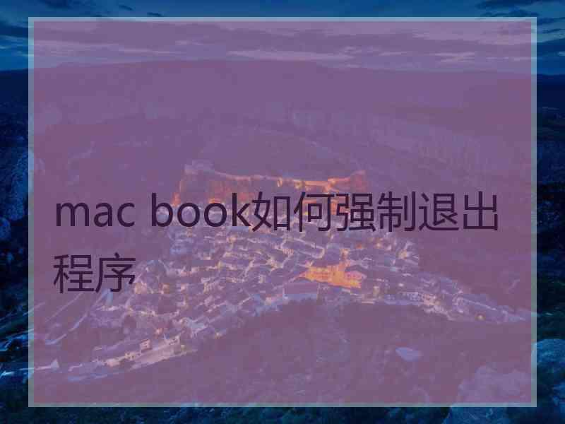 mac book如何强制退出程序