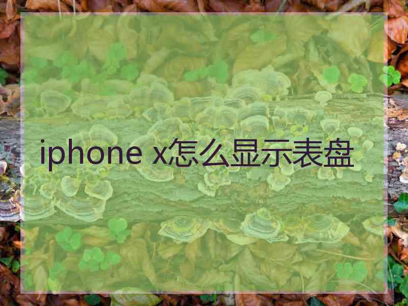 iphone x怎么显示表盘