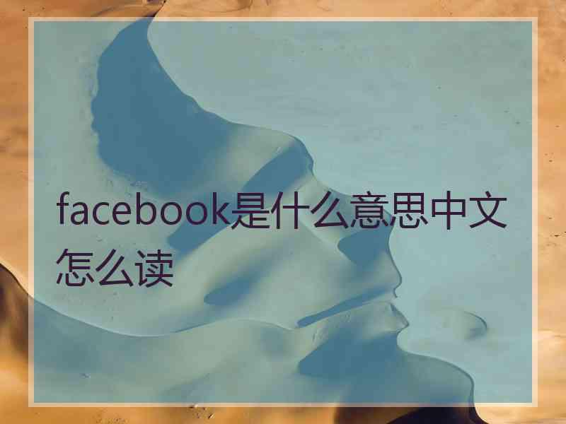 facebook是什么意思中文怎么读