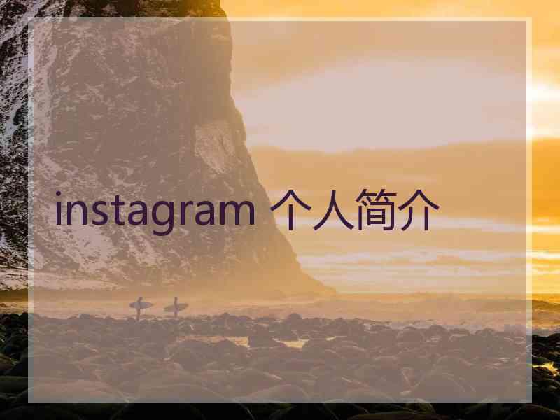 instagram 个人简介