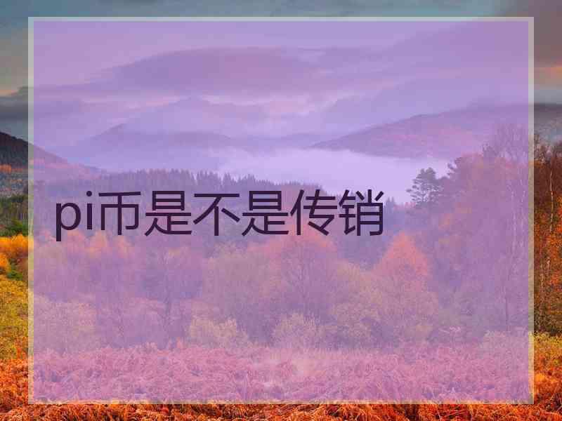 pi币是不是传销