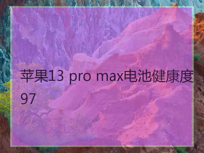 苹果13 pro max电池健康度97