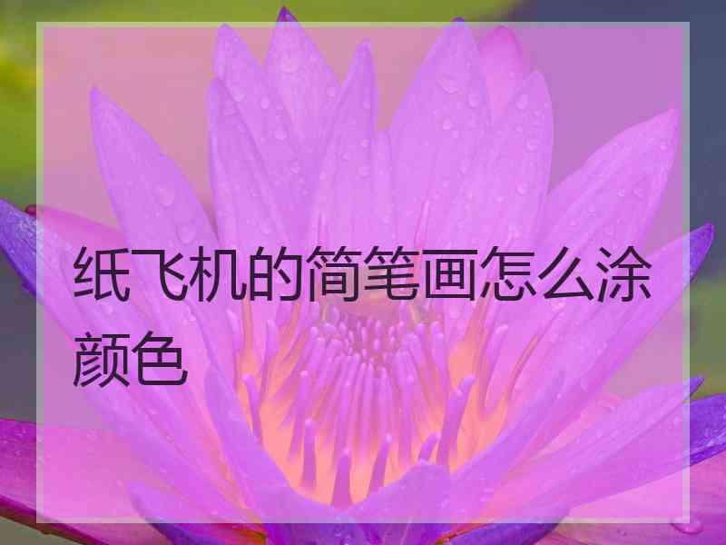 纸飞机的简笔画怎么涂颜色