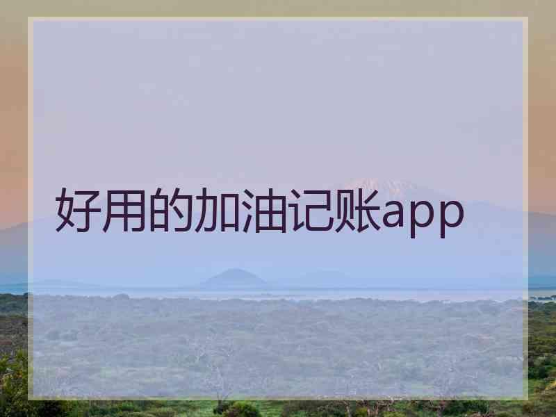 好用的加油记账app