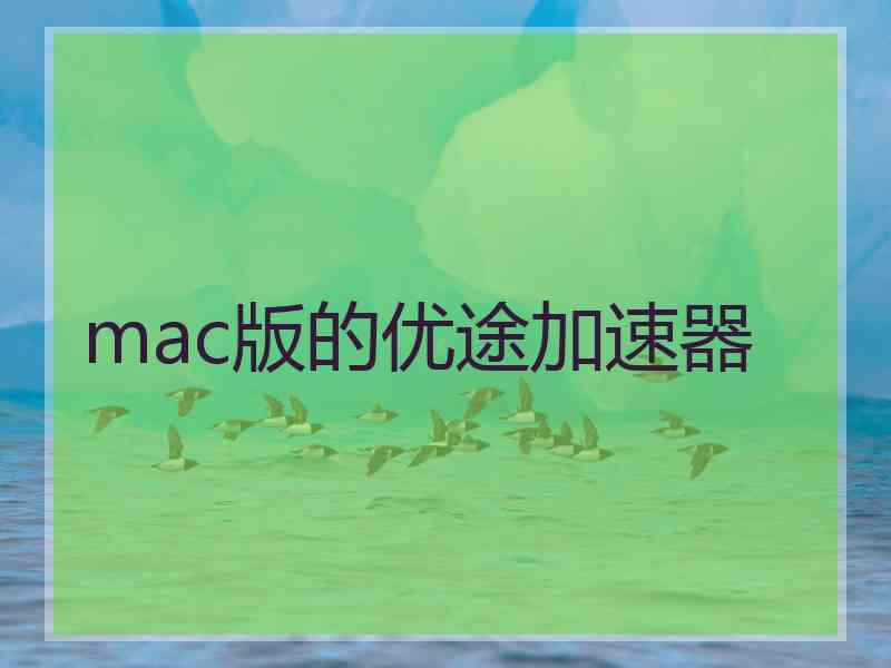 mac版的优途加速器