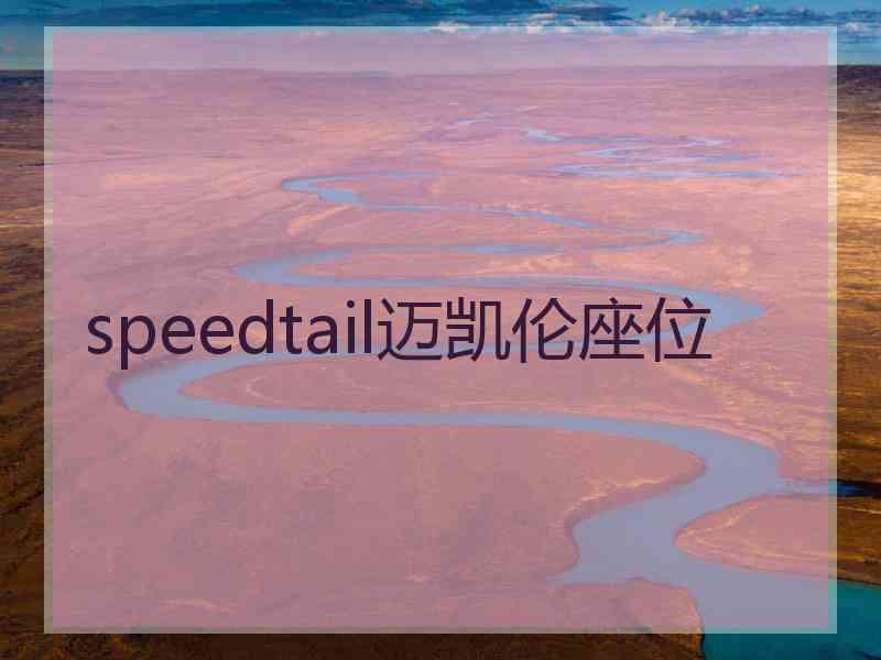 speedtail迈凯伦座位