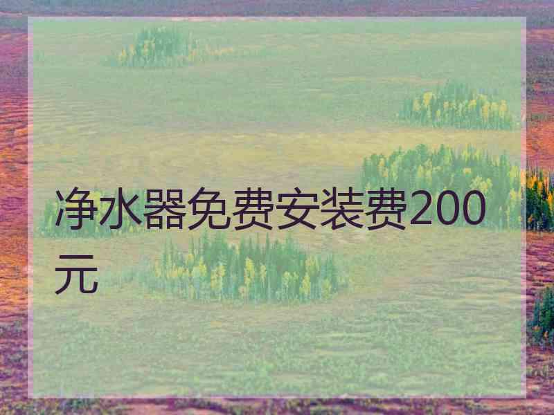 净水器免费安装费200元