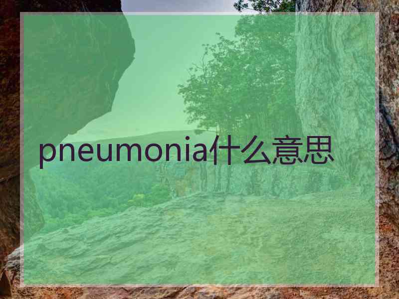 pneumonia什么意思