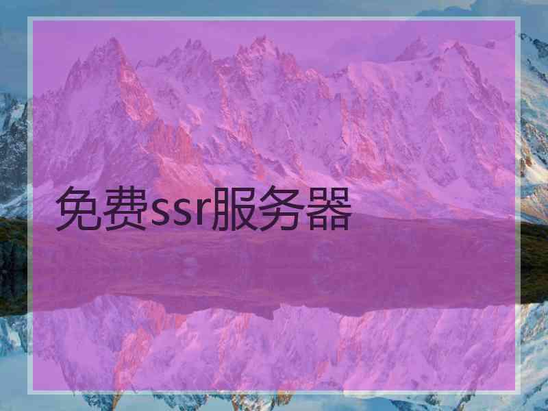 免费ssr服务器