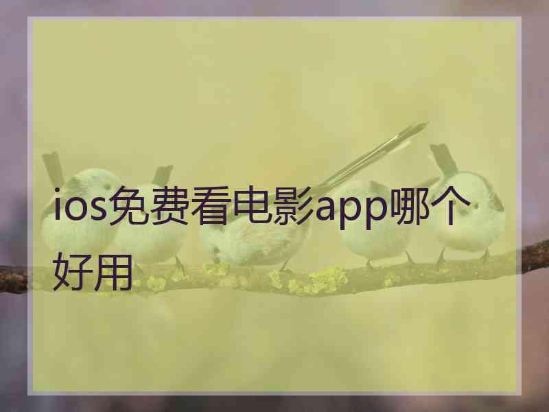 ios免费看电影app哪个好用