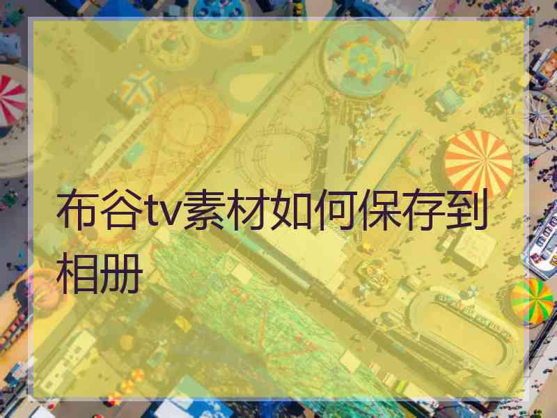 布谷tv素材如何保存到相册