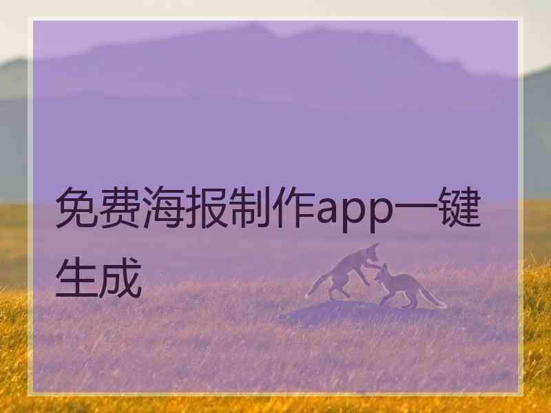 免费海报制作app一键生成