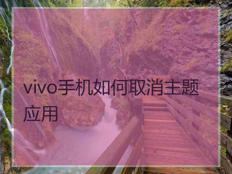 vivo手机如何取消主题应用