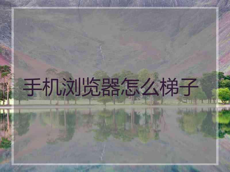 手机浏览器怎么梯子