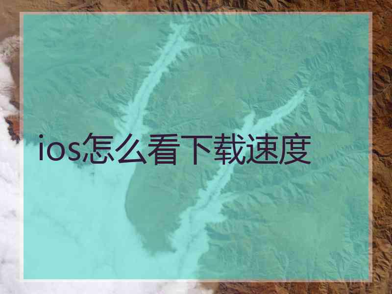 ios怎么看下载速度