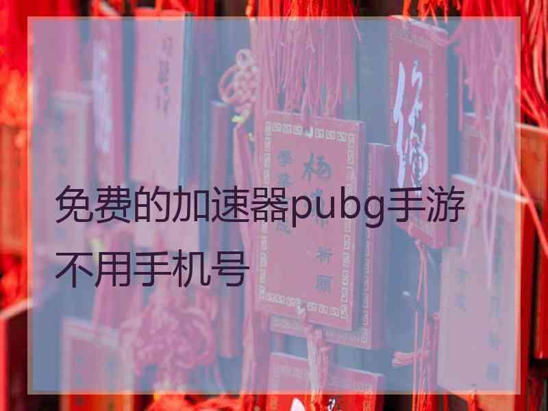 免费的加速器pubg手游不用手机号