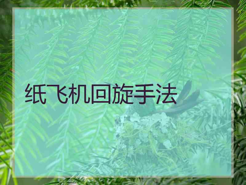 纸飞机回旋手法