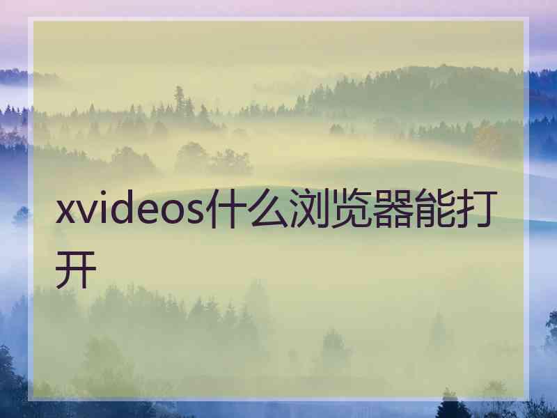 xvideos什么浏览器能打开