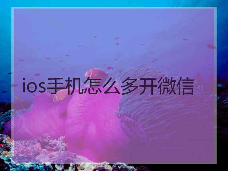 ios手机怎么多开微信