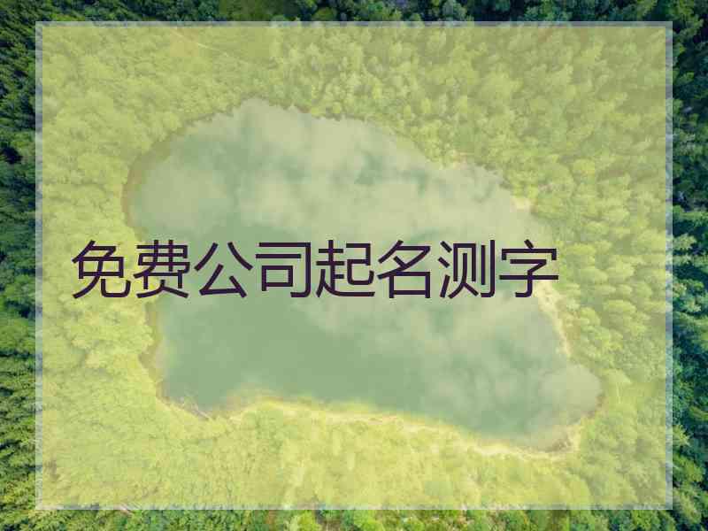 免费公司起名测字