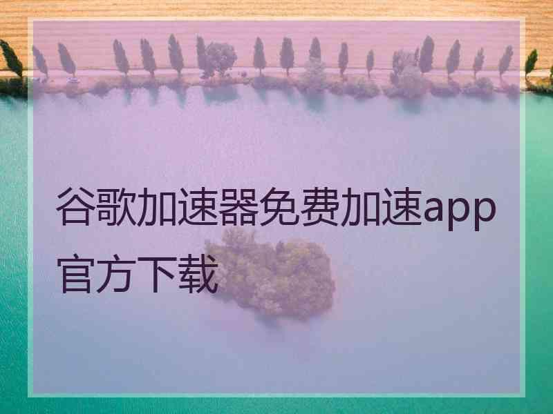 谷歌加速器免费加速app官方下载