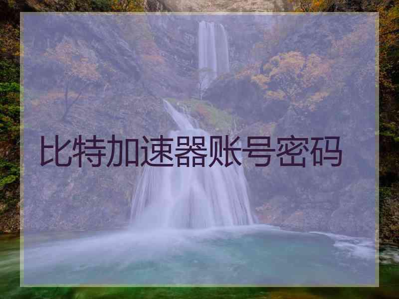 比特加速器账号密码