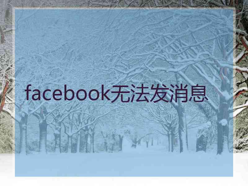 facebook无法发消息