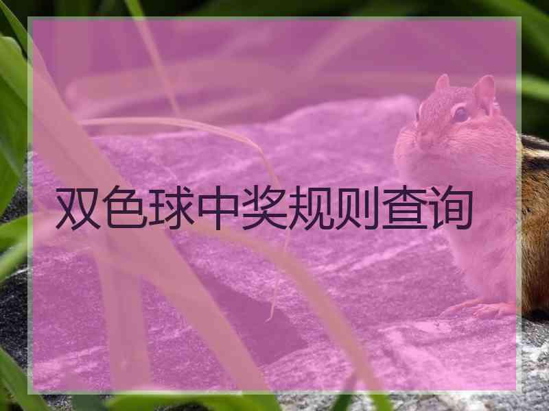 双色球中奖规则查询