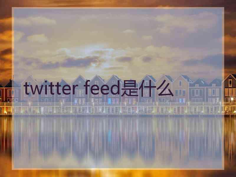 twitter feed是什么