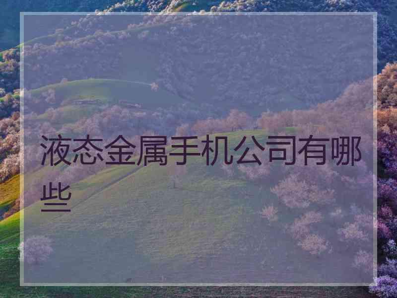 液态金属手机公司有哪些