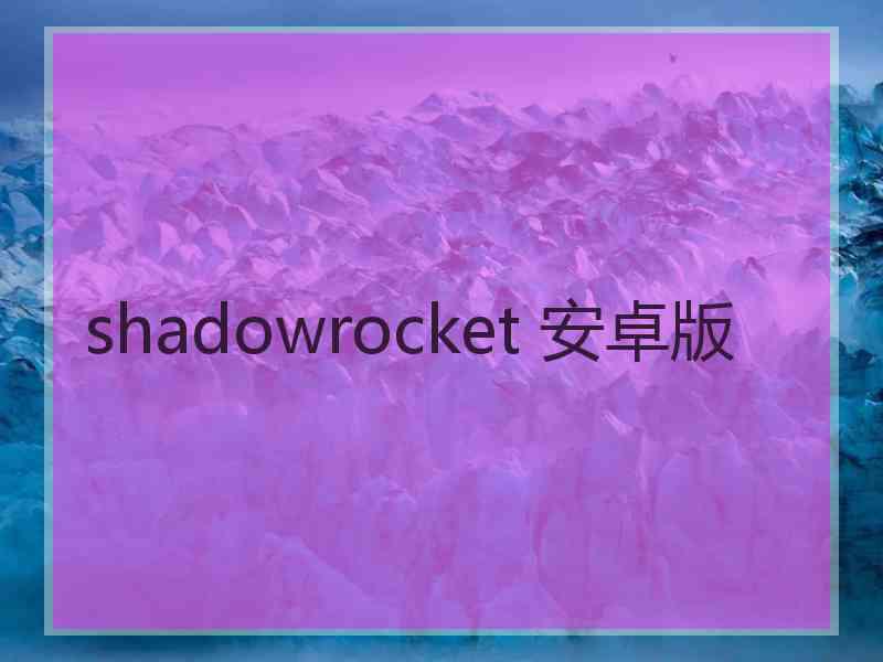 shadowrocket 安卓版