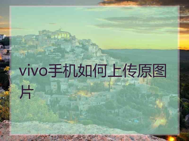 vivo手机如何上传原图片