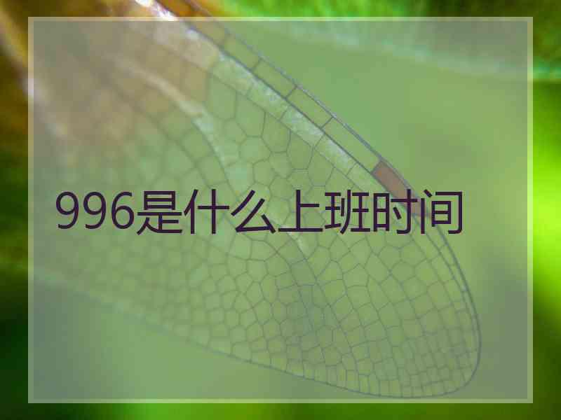 996是什么上班时间