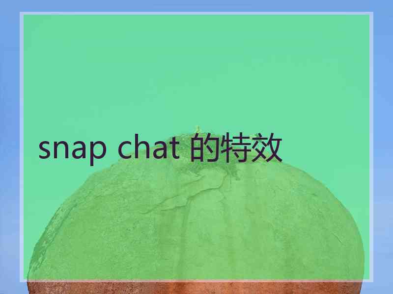 snap chat 的特效