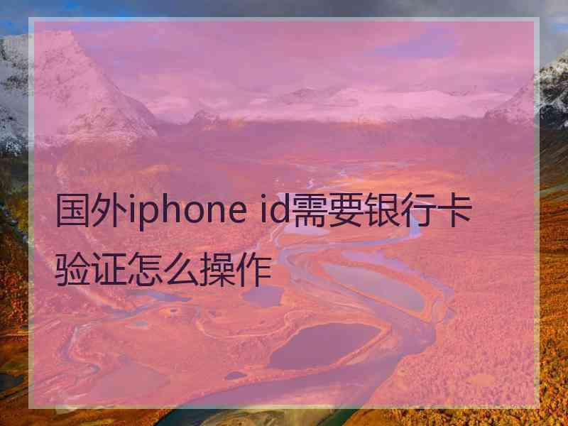 国外iphone id需要银行卡验证怎么操作