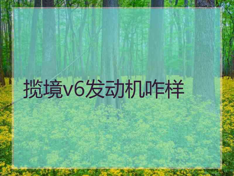 揽境v6发动机咋样