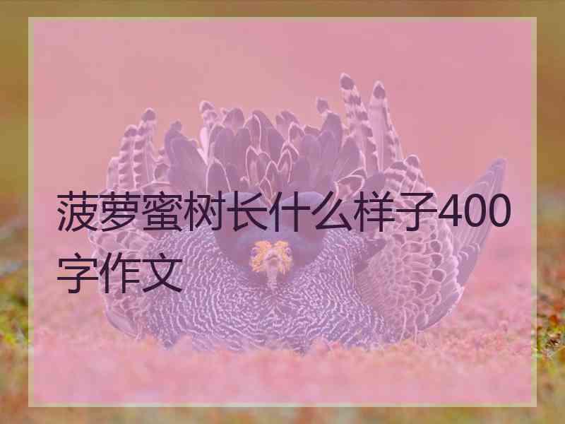 菠萝蜜树长什么样子400字作文