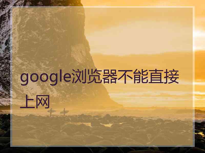 google浏览器不能直接上网