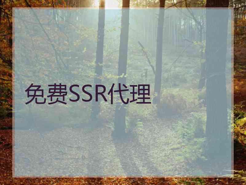 免费SSR代理