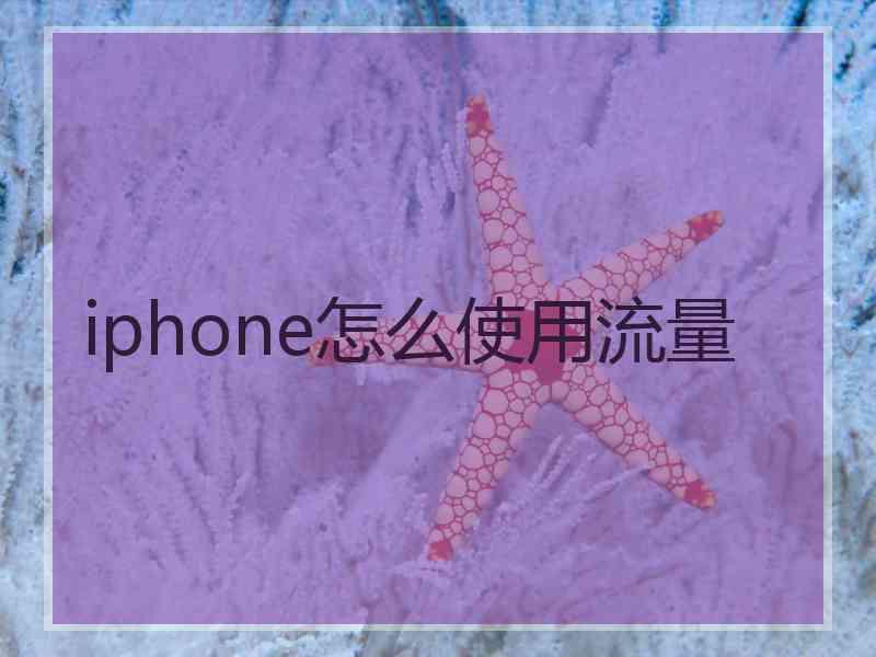 iphone怎么使用流量