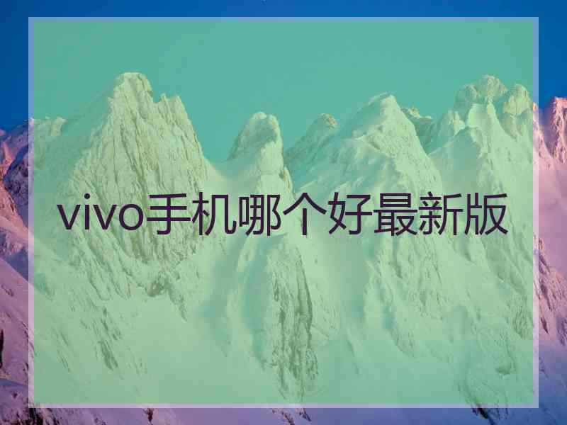 vivo手机哪个好最新版