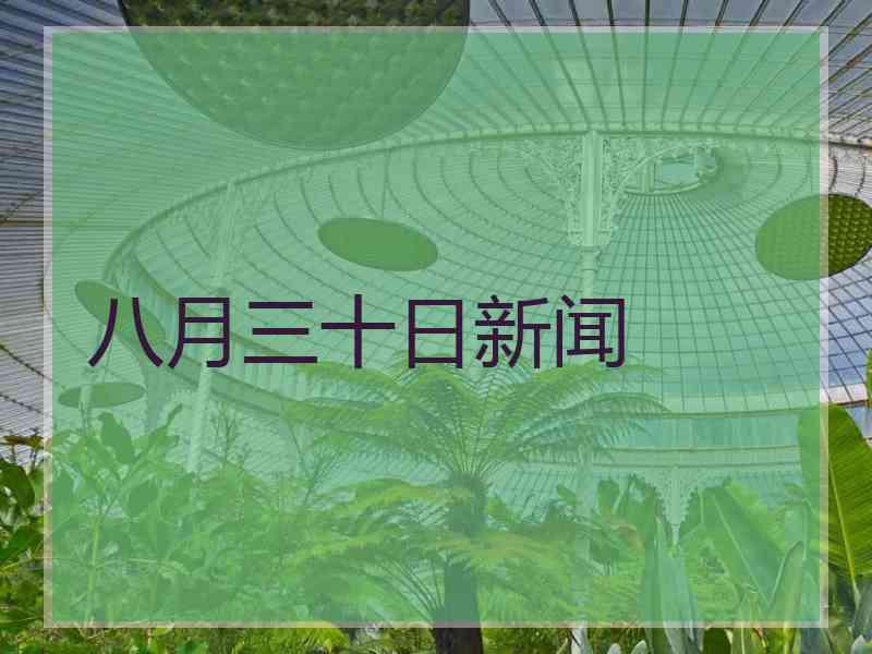 八月三十日新闻