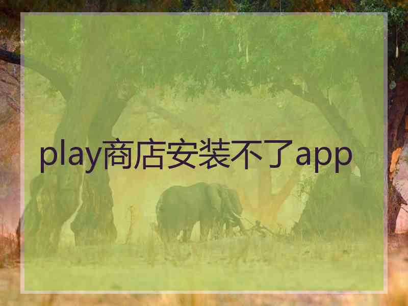 play商店安装不了app