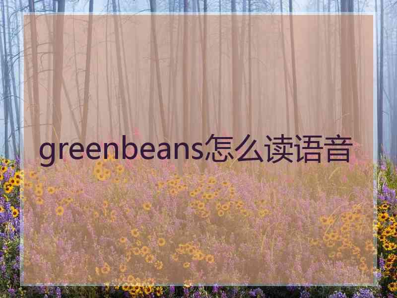 greenbeans怎么读语音