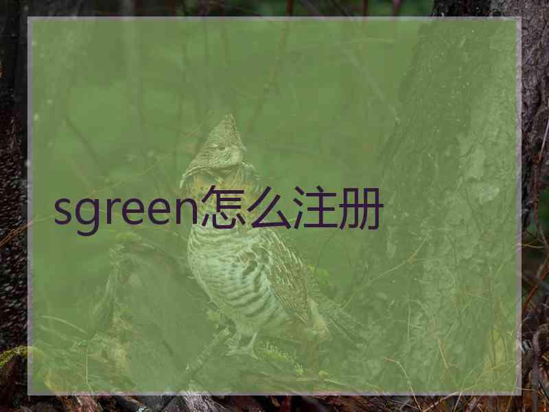 sgreen怎么注册