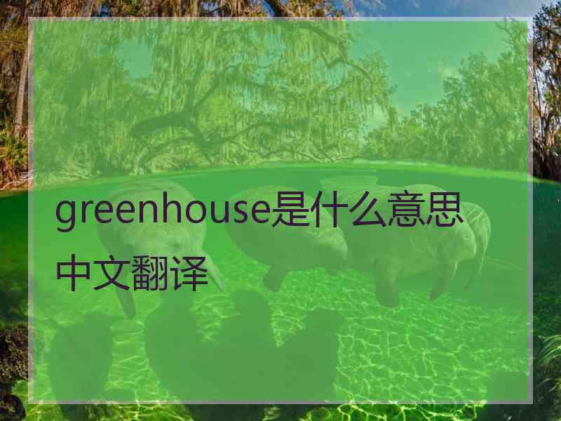 greenhouse是什么意思中文翻译