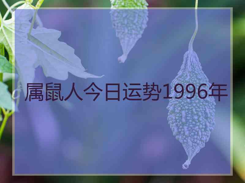 属鼠人今日运势1996年