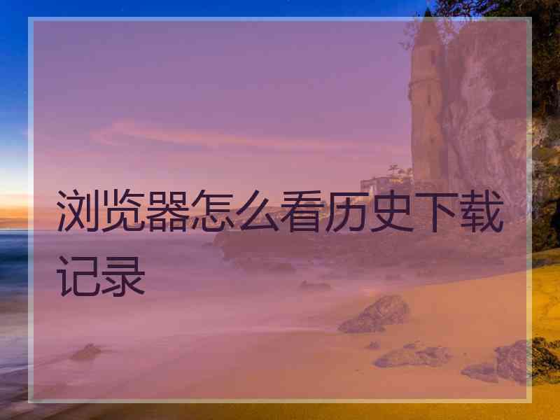 浏览器怎么看历史下载记录