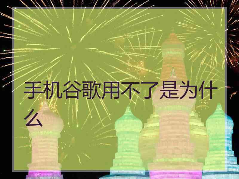 手机谷歌用不了是为什么