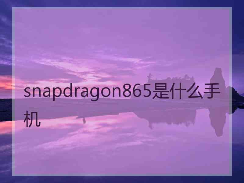 snapdragon865是什么手机